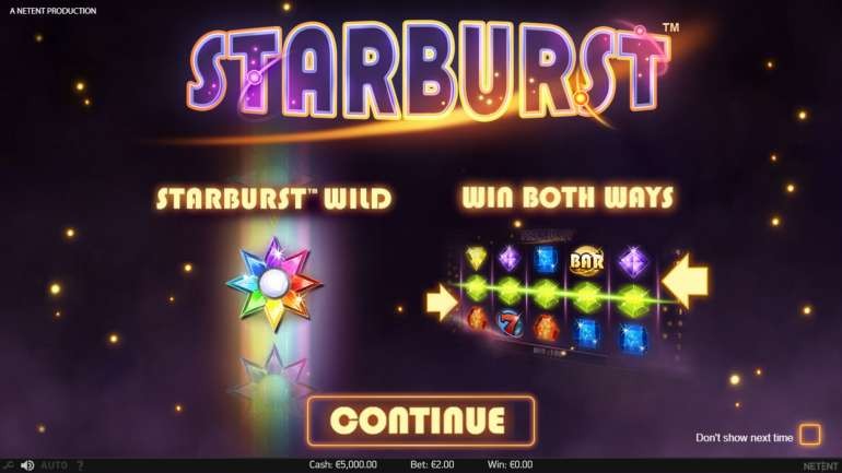 Slot Machine Starburst - NetEnt